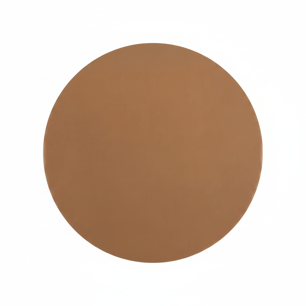 A Solid PTFE-coated circle in brown, centered on a plain white background.