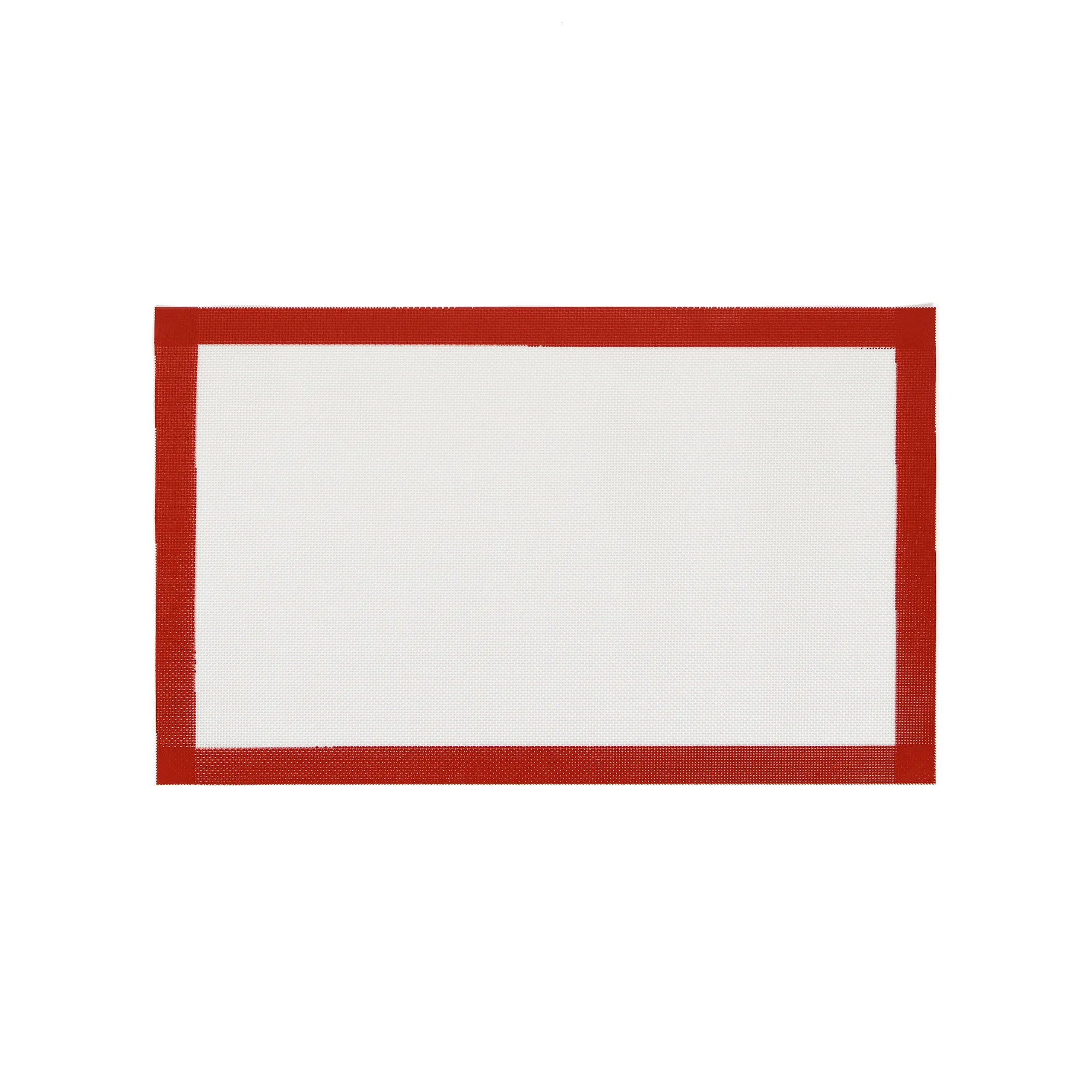 Bake-O-Glide Professional Silicone Mesh Baking Mat on a white background, white silicone mesh with red border.