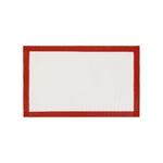 Bake-O-Glide Professional Silicone Mesh Baking Mat on a white background, white silicone mesh with red border.