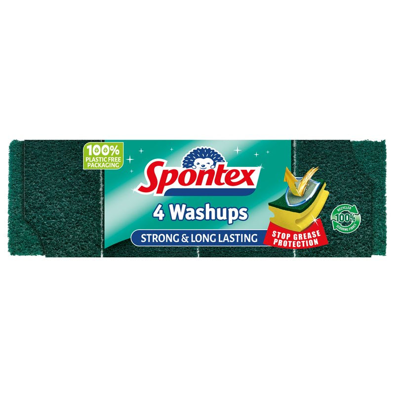 Spontex Washups Sponge Scourers – General Purpose (Pack of 4)