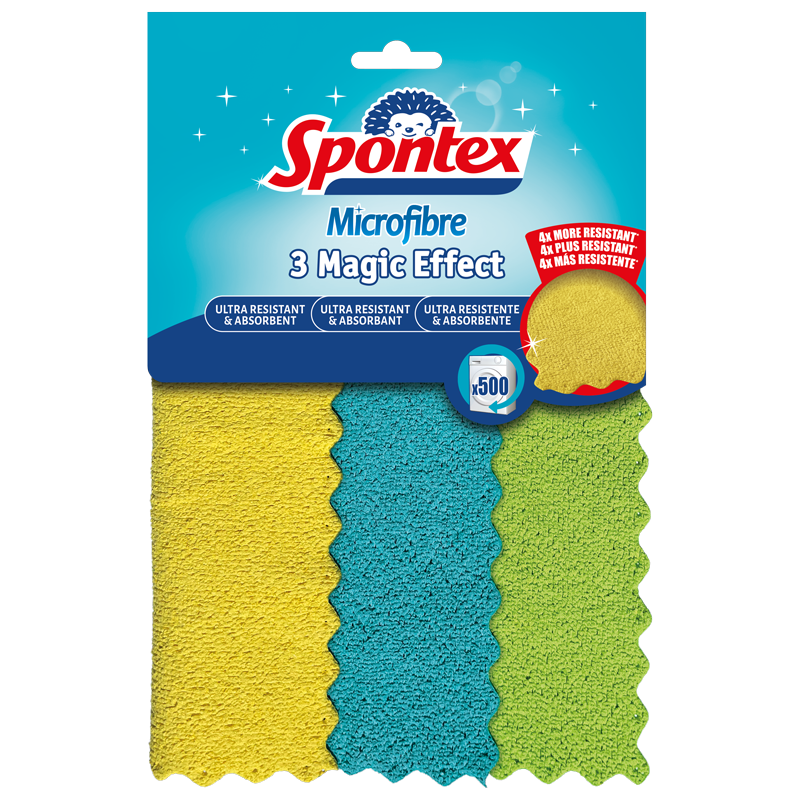 Spontex Magic Effect Microfibre Cloths (Pack of 3)