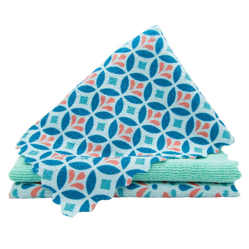 Spontex Microfibre Mosaik Cloths (Pack of 3)
