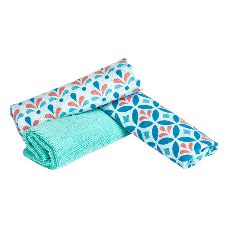 Spontex Microfibre Mosaik Cloths (Pack of 3)