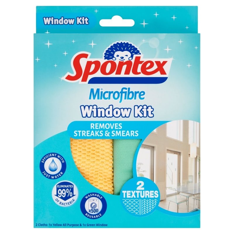 Spontex Microfibre Window Kit (Pack of 2)