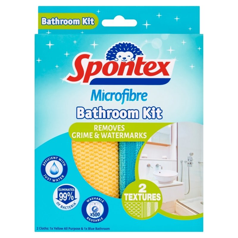 Spontex Microfibre Bathroom Kit (Pack of 2)