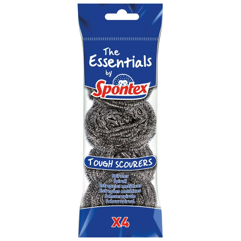 Spontex Essentials Tough Scourers (Pack of 4)